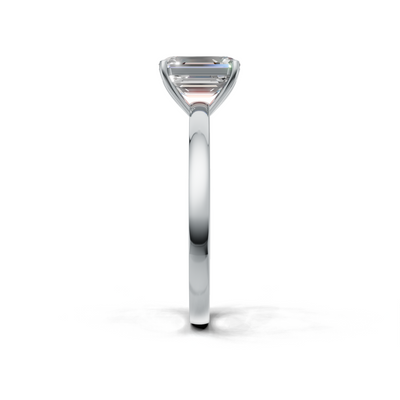 Ring Emerald Solitaire K14 White Gold 1ct
