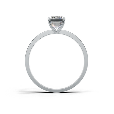 Emerald Lab Grown Diamond Solitaire Ring