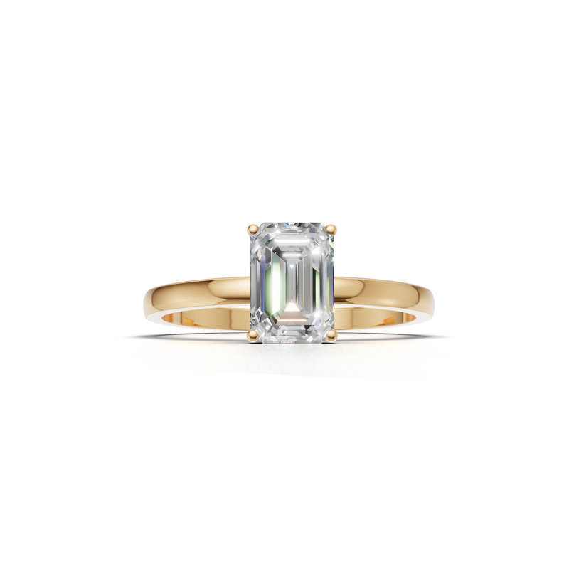 Emerald Lab Grown Diamond Solitaire Ring