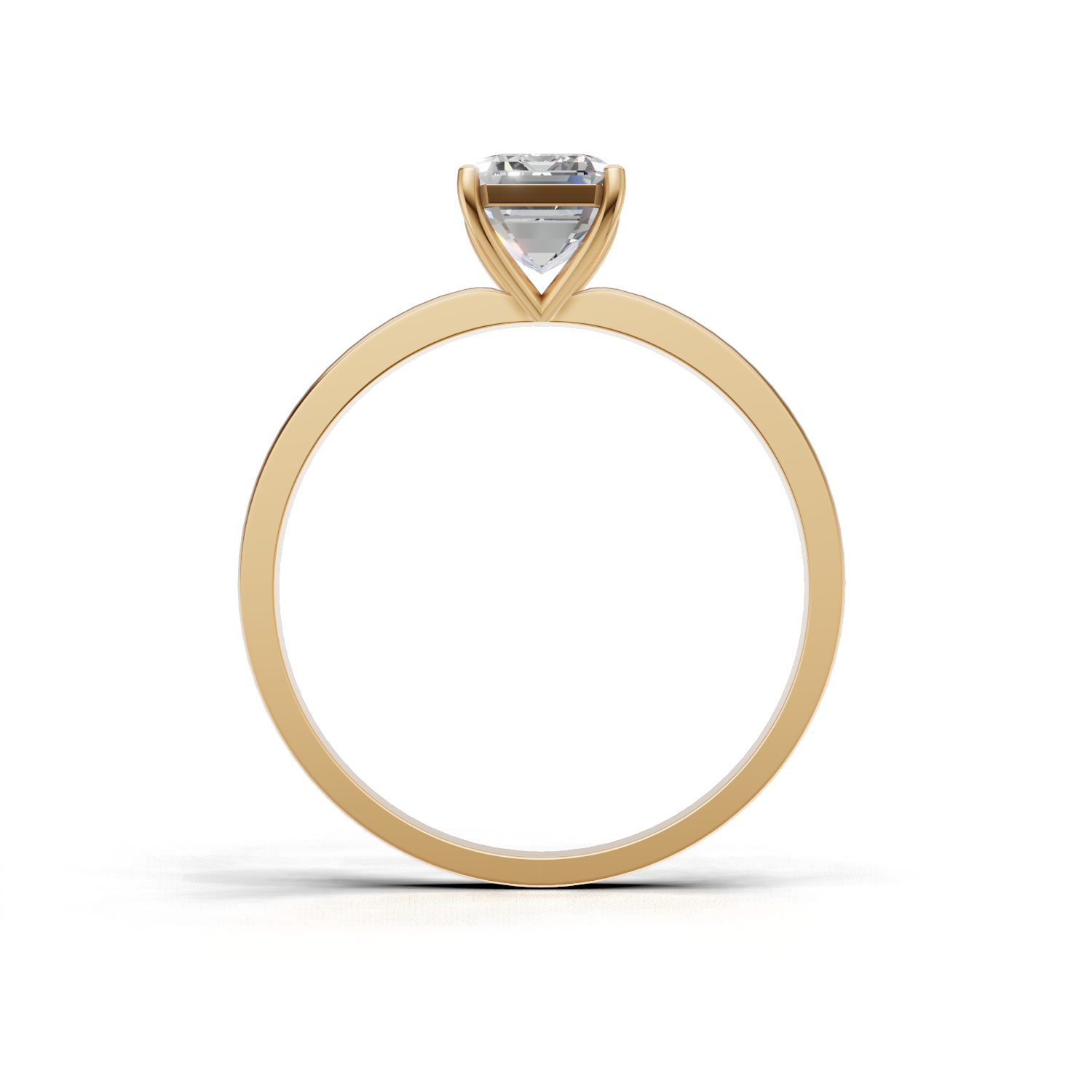 Ring Emerald Solitaire K14 Yellow Gold 1ct