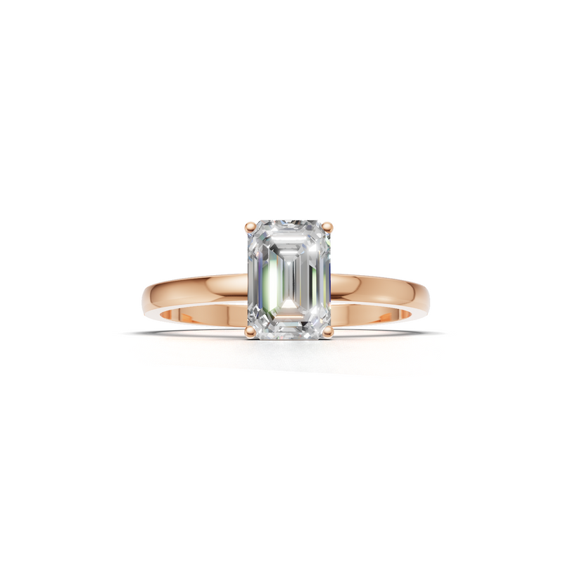 Emerald Lab Grown Diamond Solitaire Ring