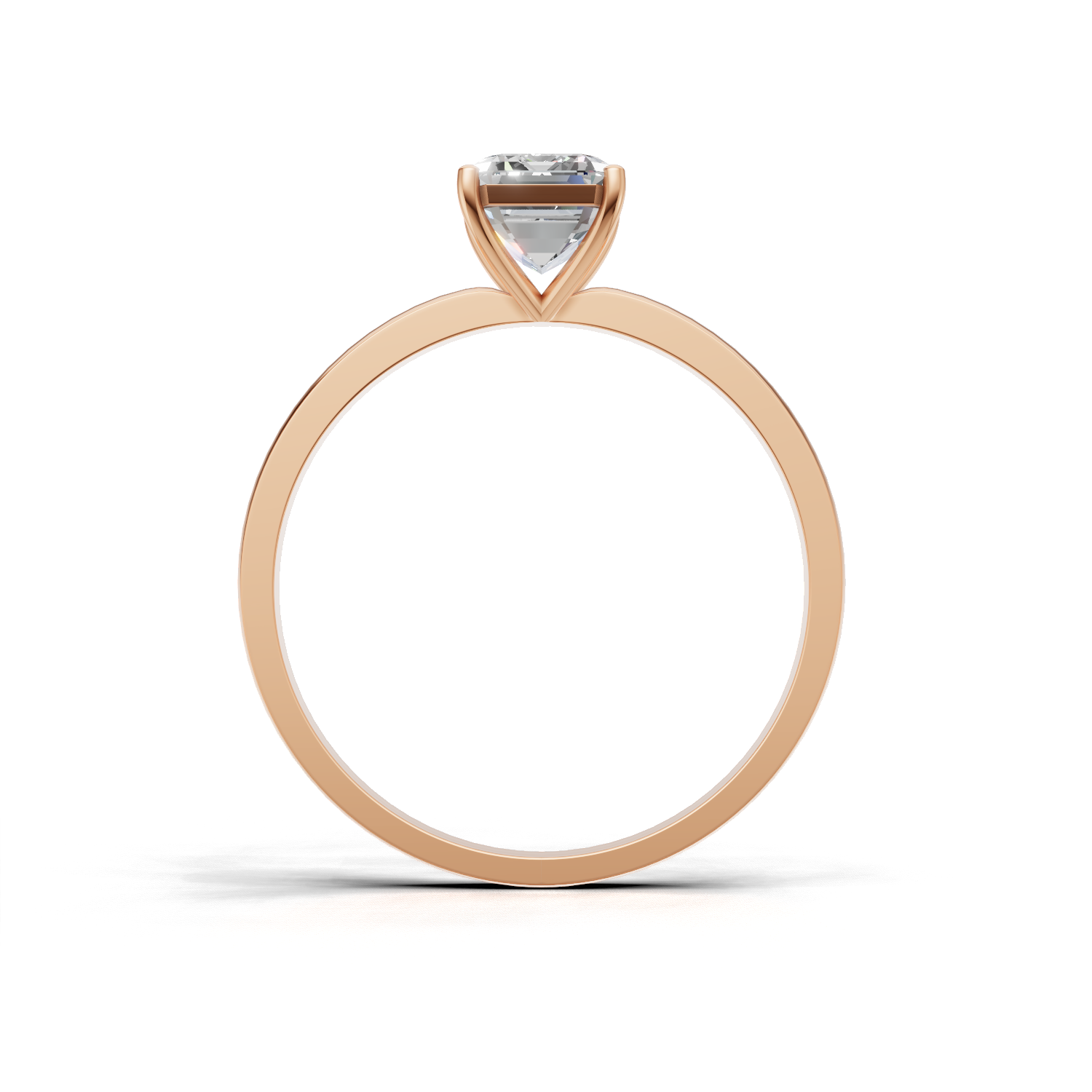 Ring Emerald Solitaire K18 Pink Gold 1ct
