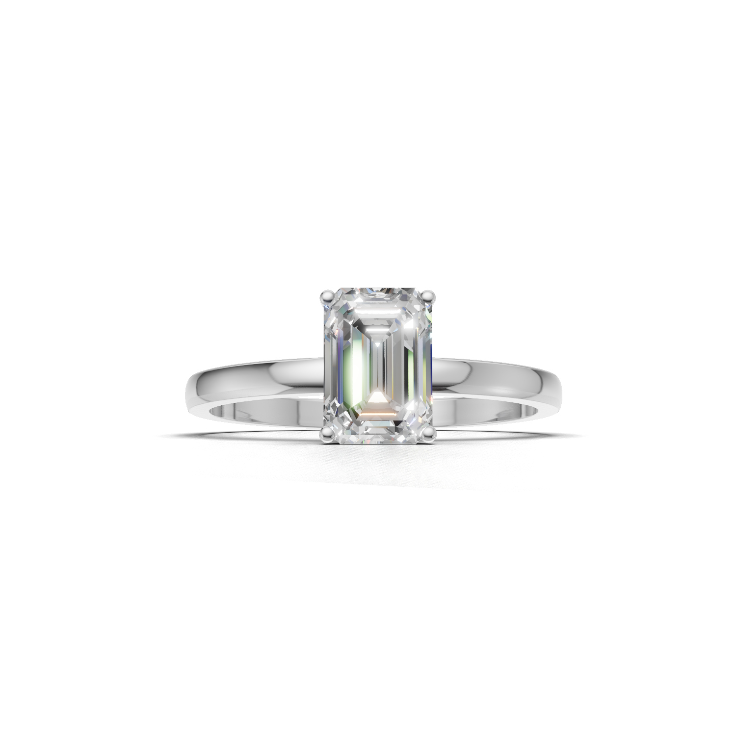 Emerald Lab Grown Diamond Solitaire Ring