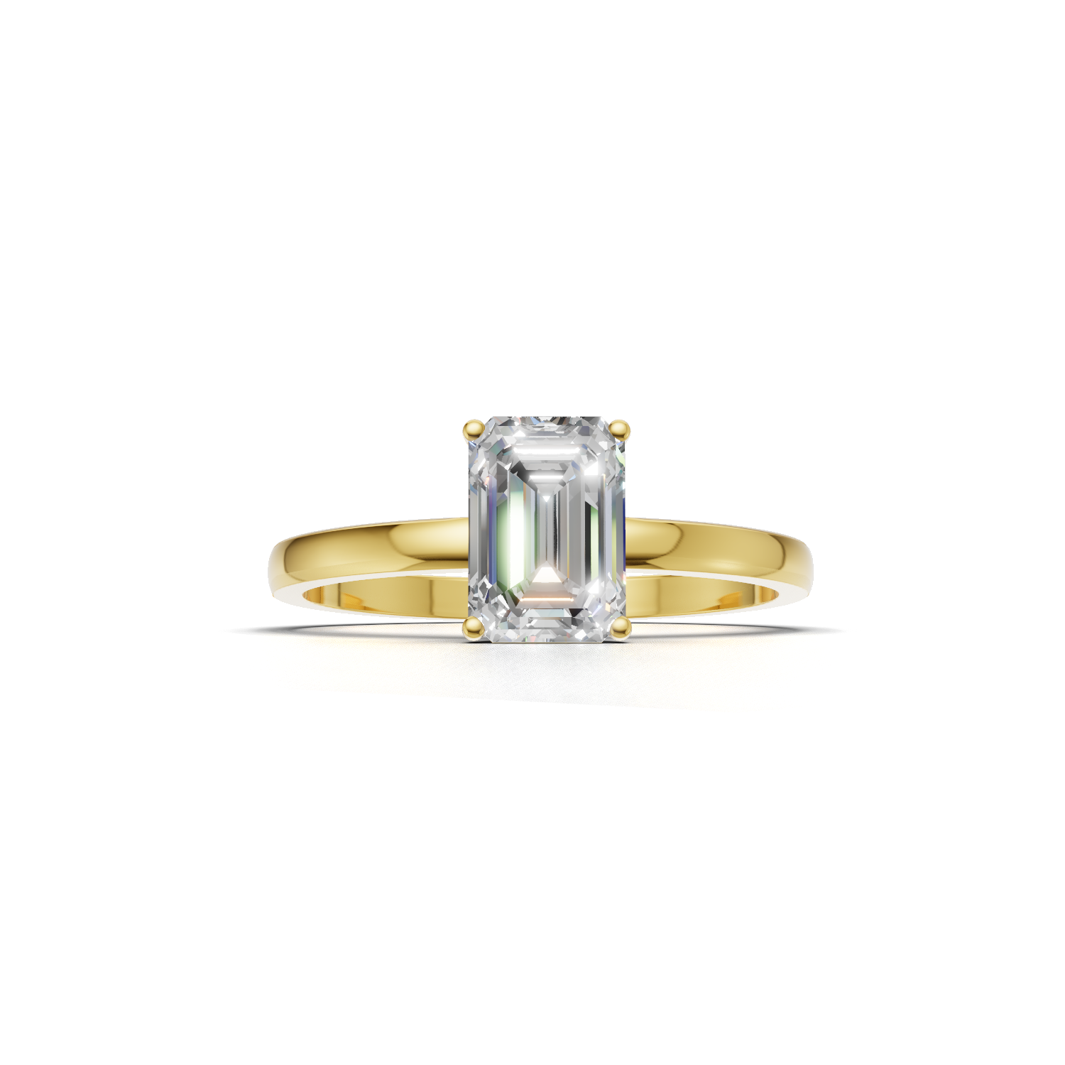 Emerald Lab Grown Diamond Solitaire Ring