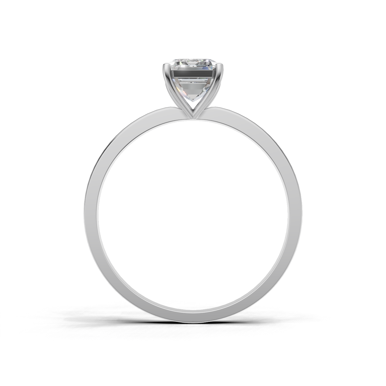 Emerald Lab Grown Diamond Solitaire Ring