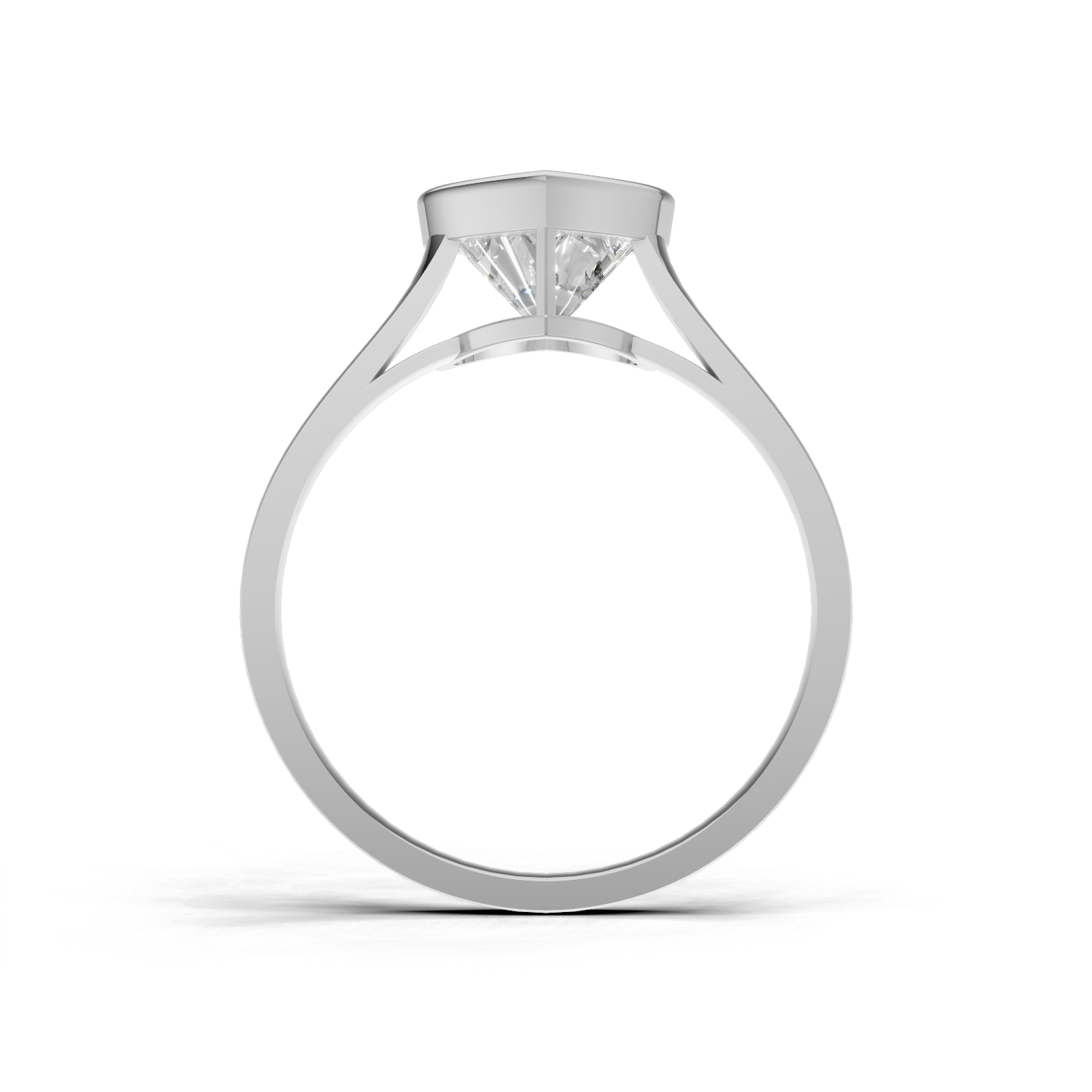 Ring Heart Bezel 18k White Gold 1ct