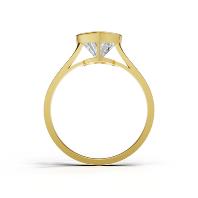 Ring Heart Bezel 18k Yellow Gold 1ct