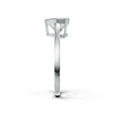 Ring Heart Bezel K14 White Gold 1ct