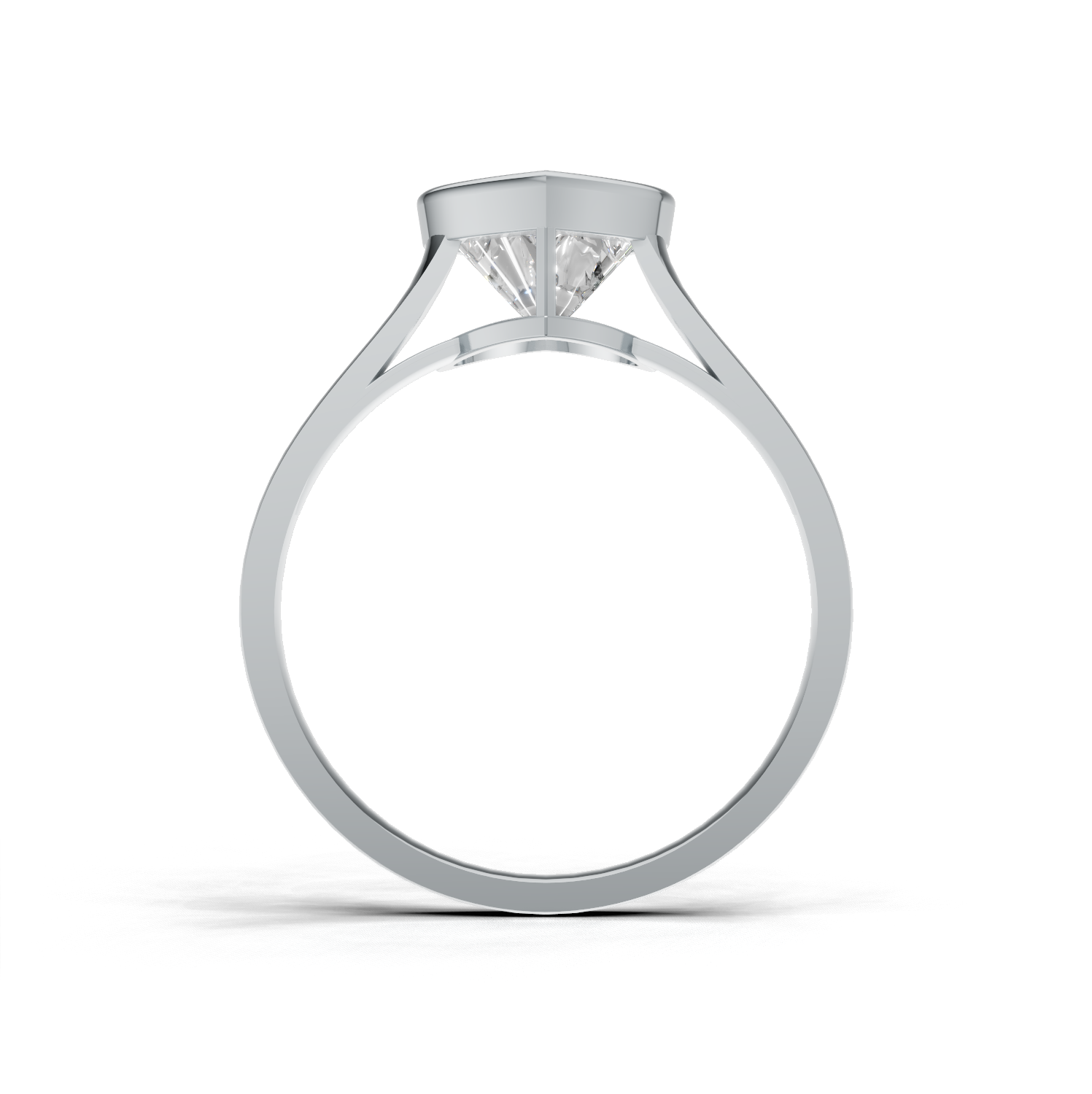 Ring Heart Bezel K14 White Gold 1ct