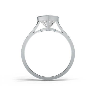 Ring Heart Bezel K14 White Gold 1ct