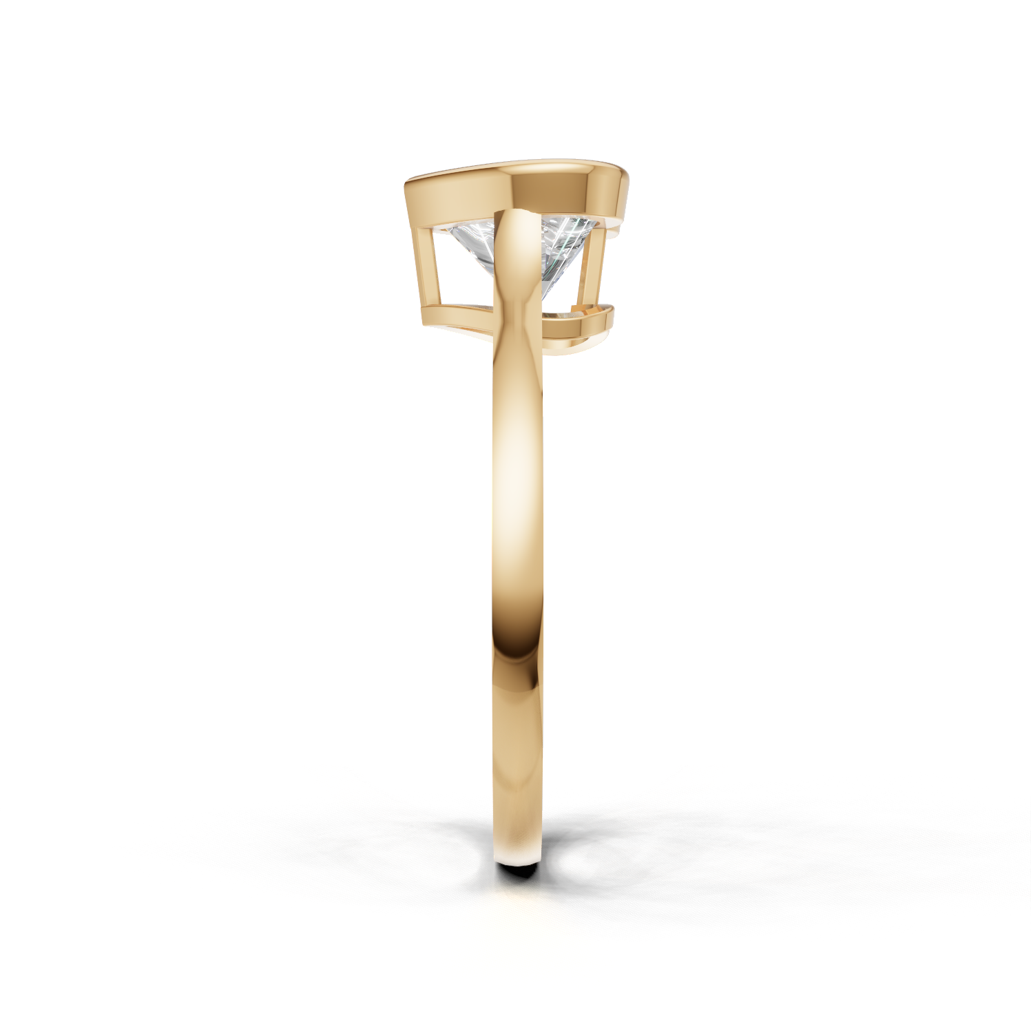 Ring Heart Bezel K14 Yellow Gold 1ct