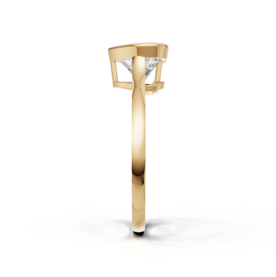 Ring Heart Bezel K14 Yellow Gold 1ct
