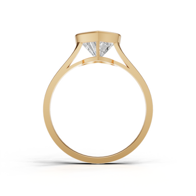Ring Heart Bezel K14 Yellow Gold 1ct