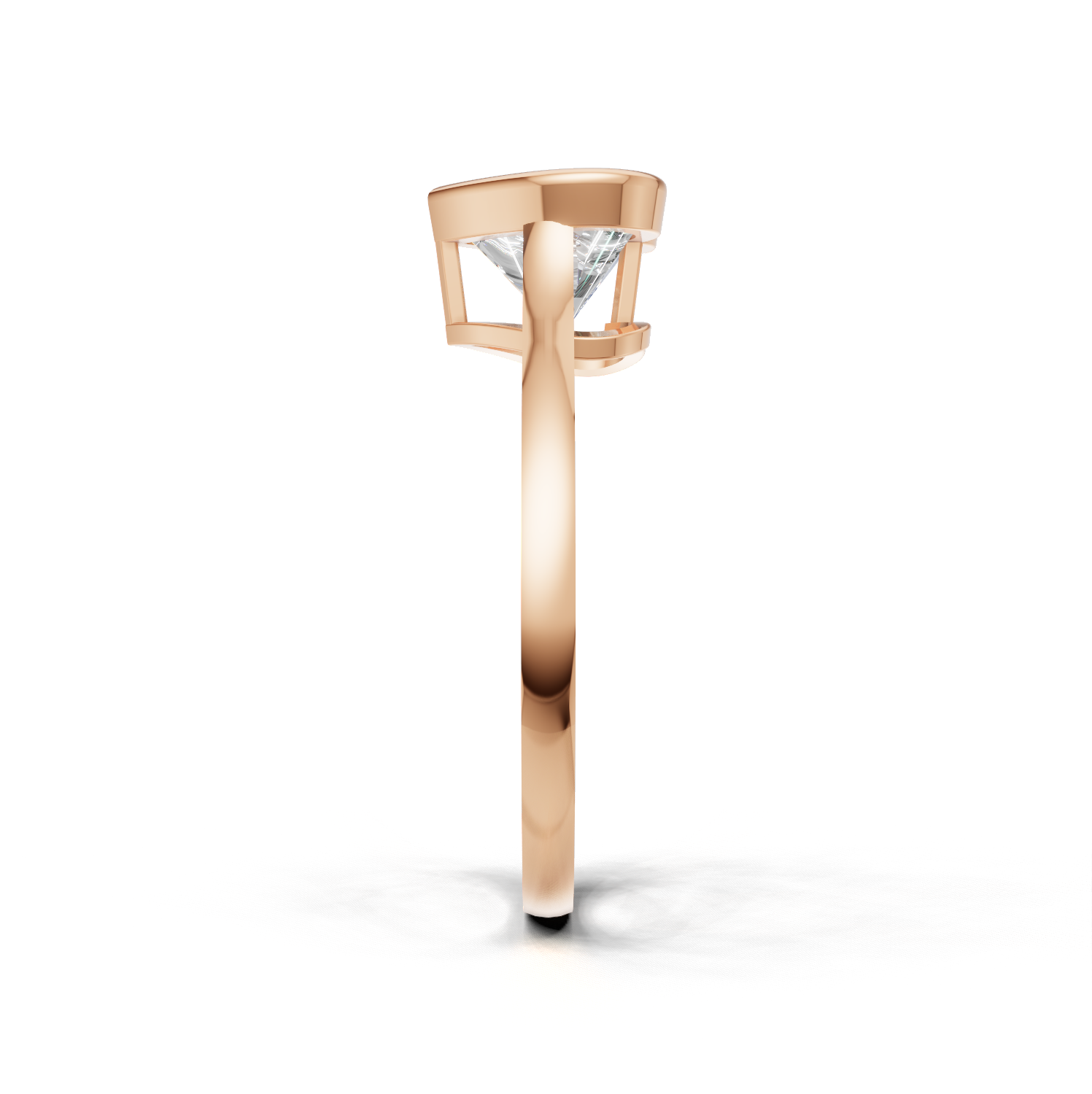 Ring Heart Bezel K18 Pink Gold 1ct