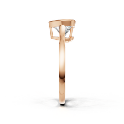 Ring Heart Bezel K18 Pink Gold 1ct