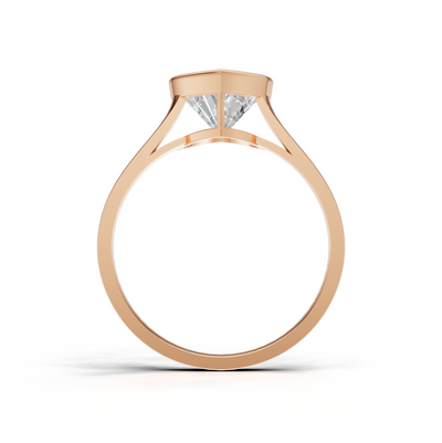 Ring Heart Bezel K18 Pink Gold 1ct