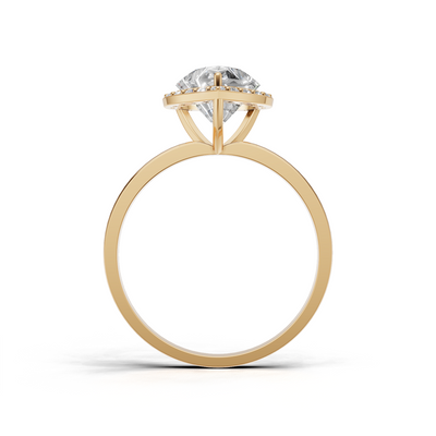 Ring Heart Halo 18k Yellow Gold 1ct