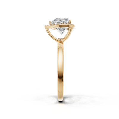 Ring Heart Halo 18k Yellow Gold 1ct