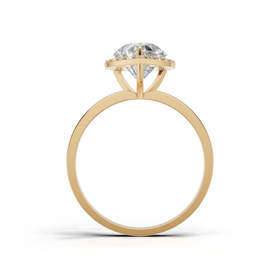 Ring Heart Halo K14 Yellow Gold 1ct