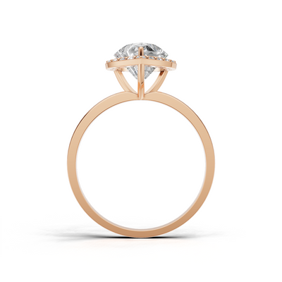 Ring Heart Halo K18 Pink Gold 1ct