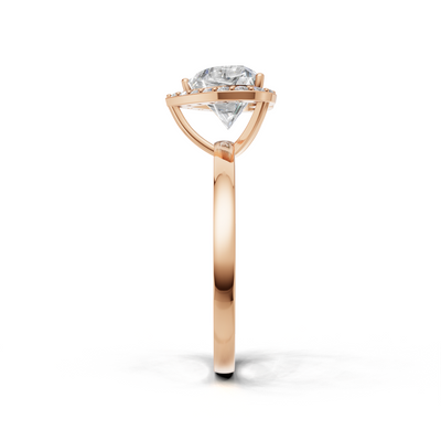 Ring Heart Halo K18 Pink Gold 1ct