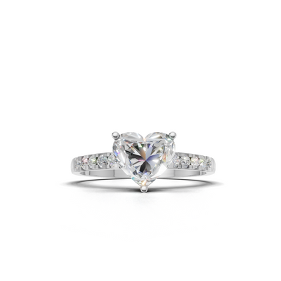 Heart Lab Grown Diamond Side Stone Ring