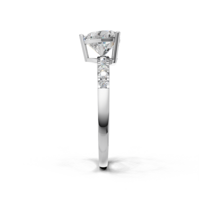 Heart Lab Grown Diamond Side Stone Ring