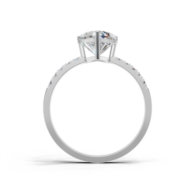 Heart Lab Grown Diamond Side Stone Ring
