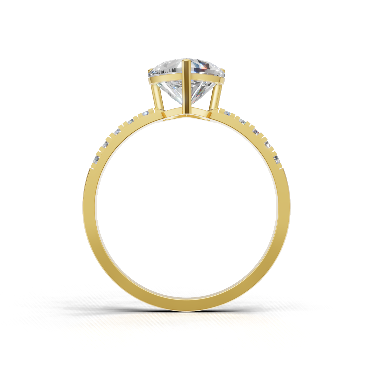 Heart Lab Grown Diamond Side Stone Ring