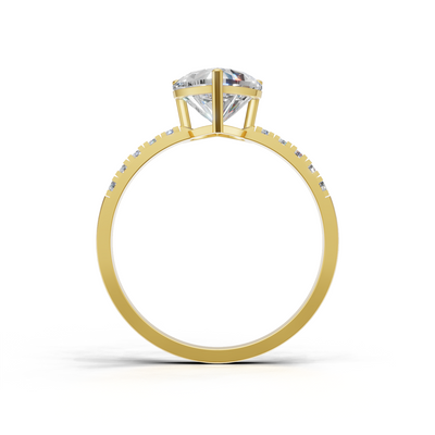 Heart Lab Grown Diamond Side Stone Ring