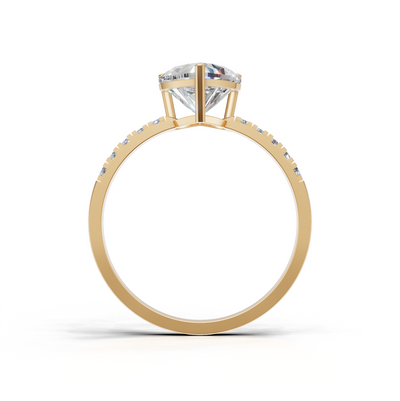 Ring Heart Side Dia K14 Yellow Gold 1ct