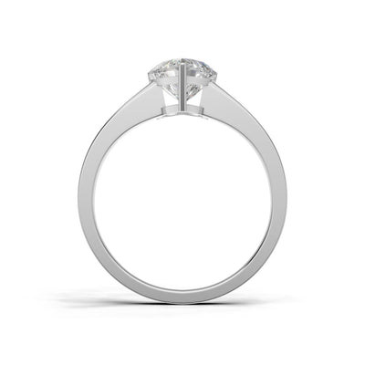 Ring Heart Solitaire 18k White Gold 1ct