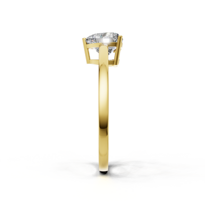 Ring Heart Solitaire 18k Yellow Gold 1ct