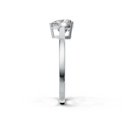 Ring Heart Solitaire K14 White Gold 1ct