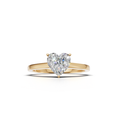 Ring Heart Solitaire K14 Yellow Gold 1ct