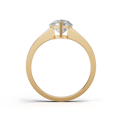 Ring Heart Solitaire K14 Yellow Gold 1ct