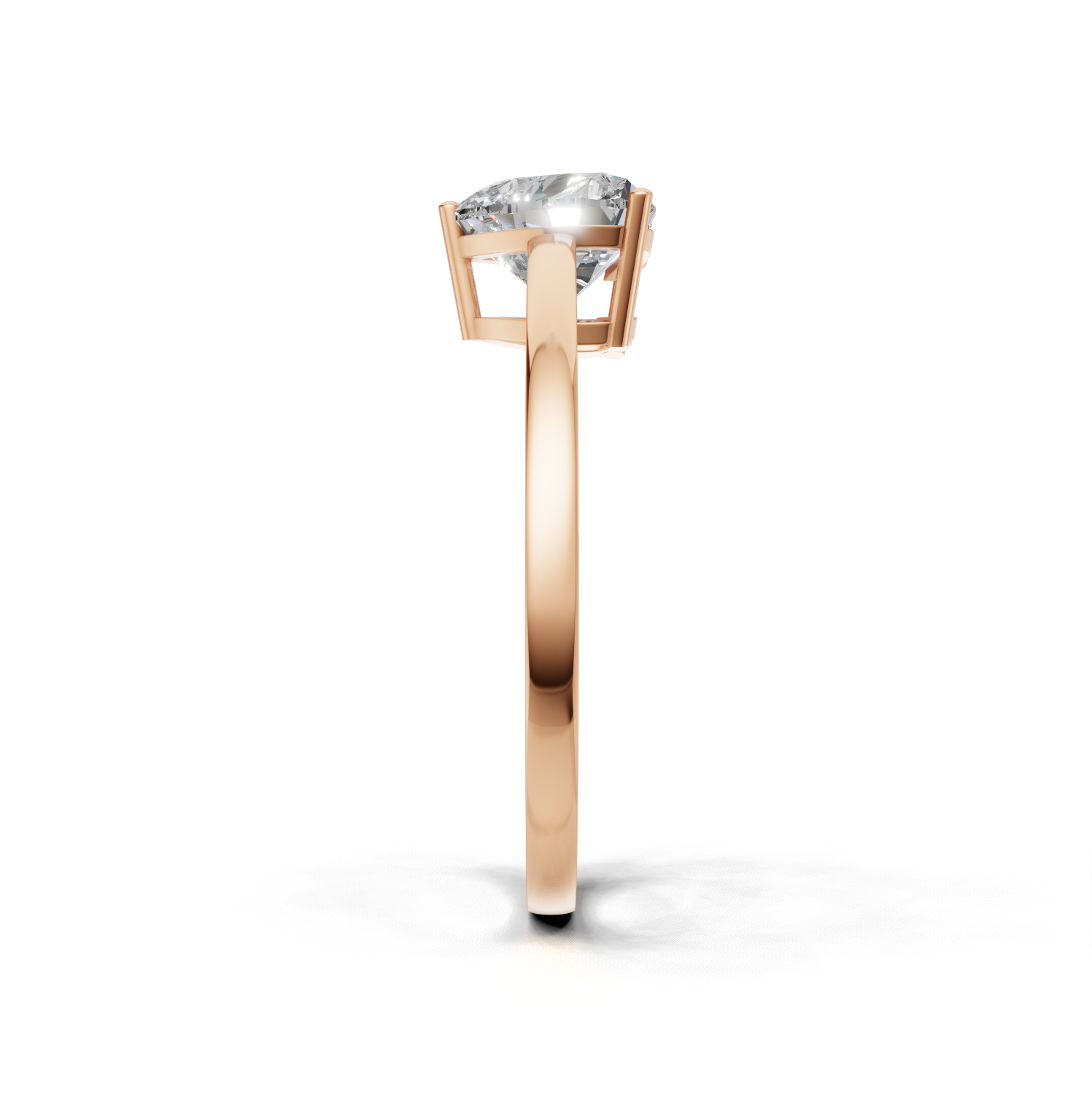Ring Heart Solitaire K18 Pink Gold 1ct