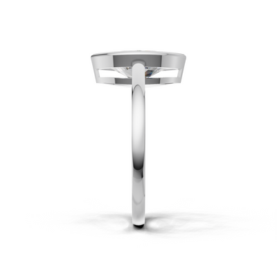 Ring Marquise Bezel 18k White Gold 1ct