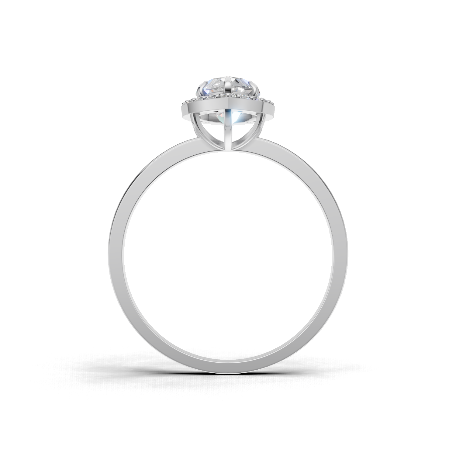Ring Marquise Halo 18k White Gold 1ct
