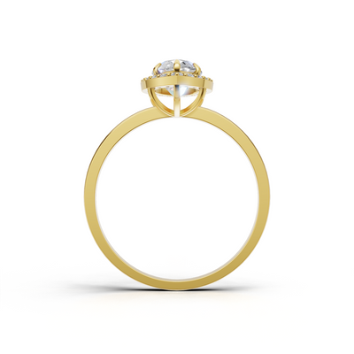 Ring Marquise Halo 18k Yellow Gold 1ct