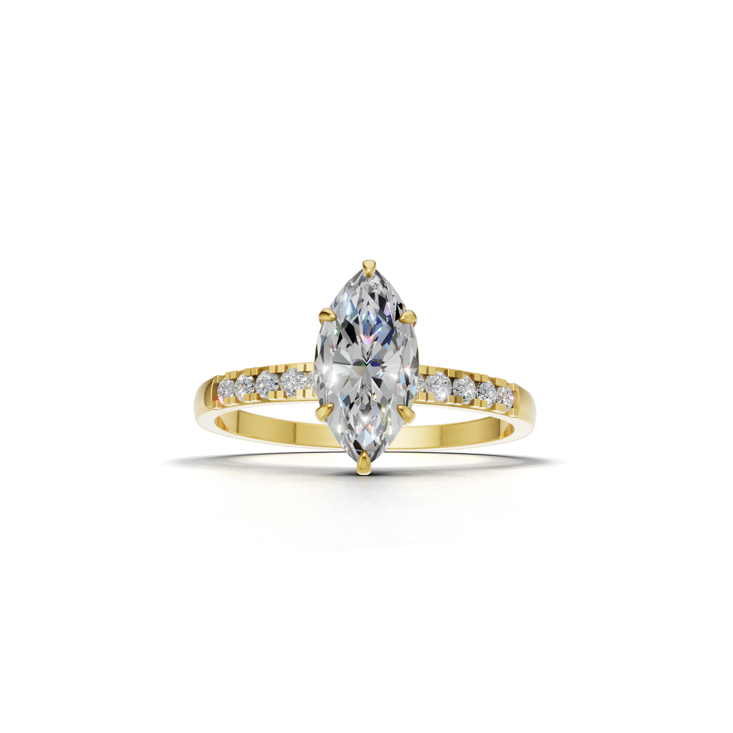 Marquise Lab Grown Diamond Side Stone Ring