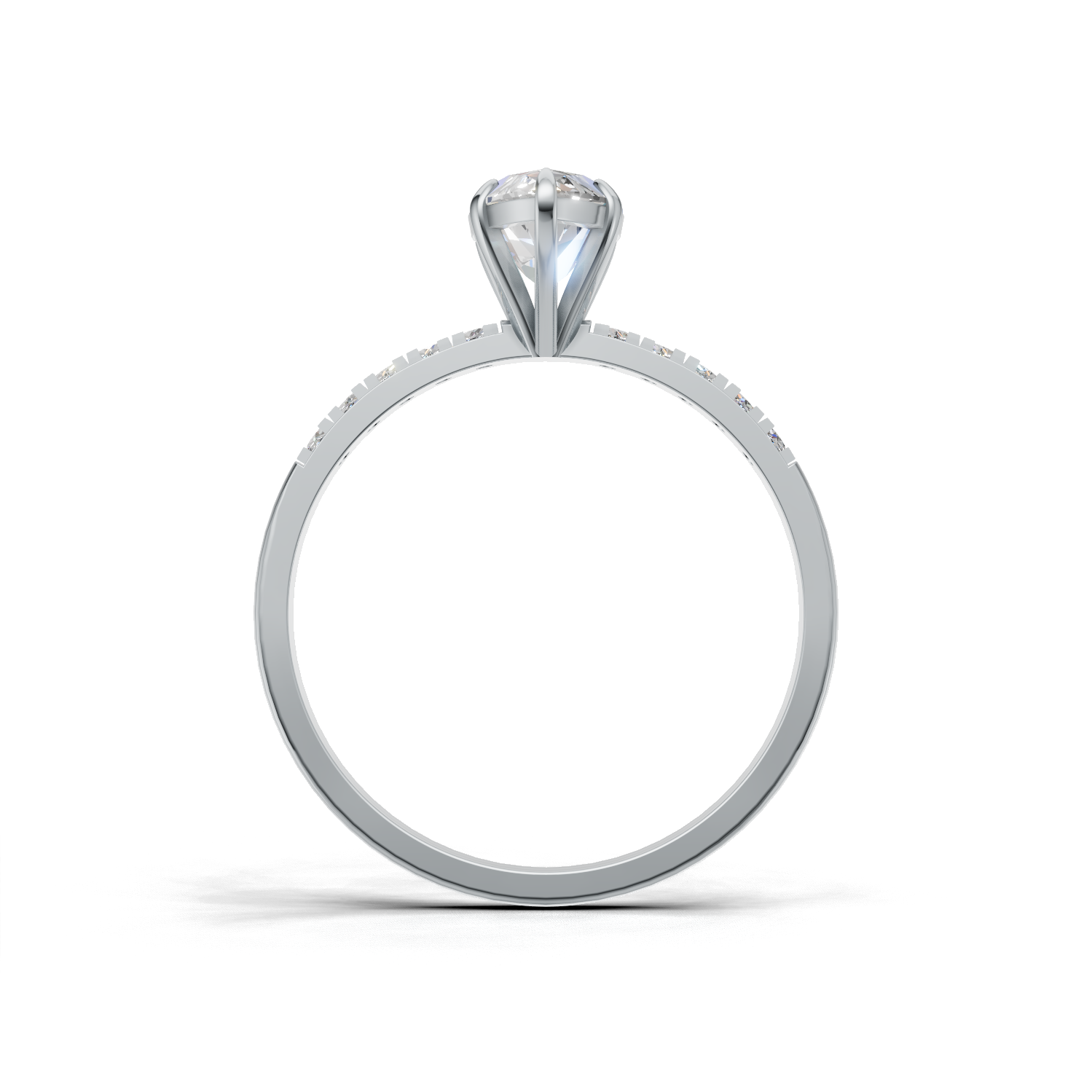 Ring Marquise Side Dia K14 White Gold 1ct