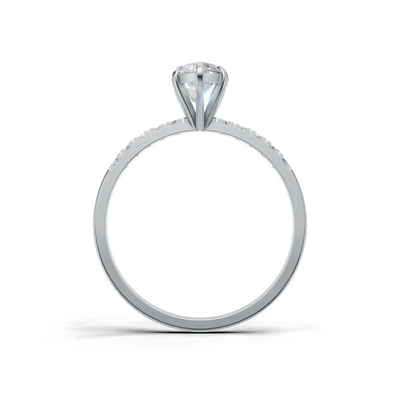Ring Marquise Side Dia K14 White Gold 1ct