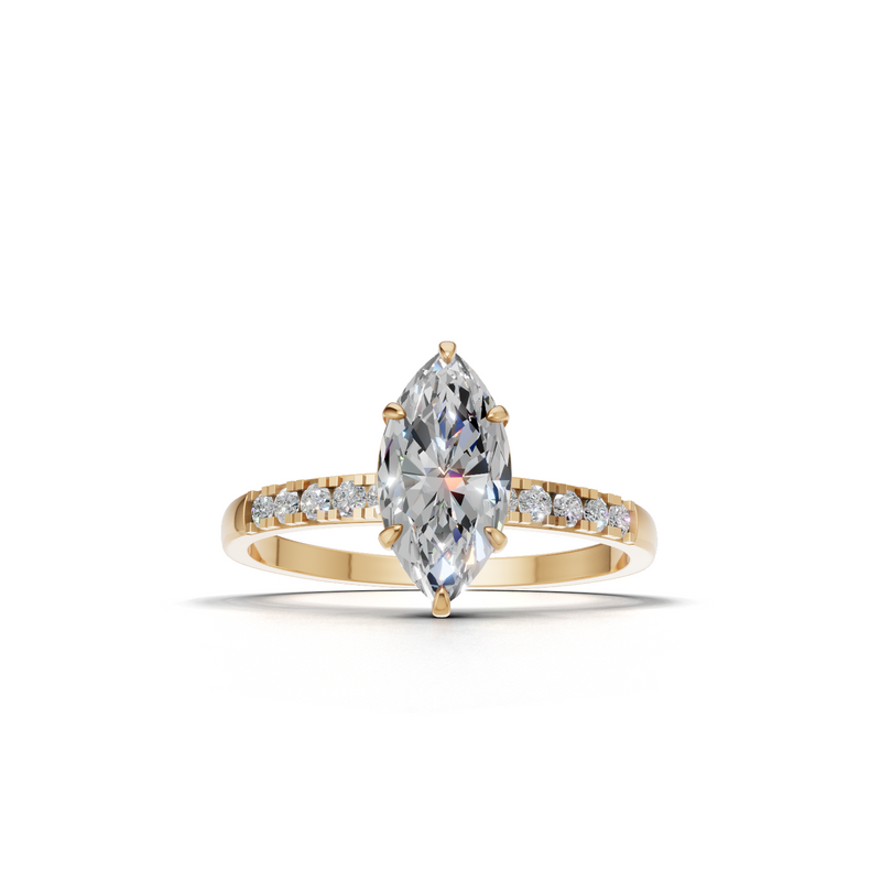 Marquise Lab Grown Diamond Side Stone Ring