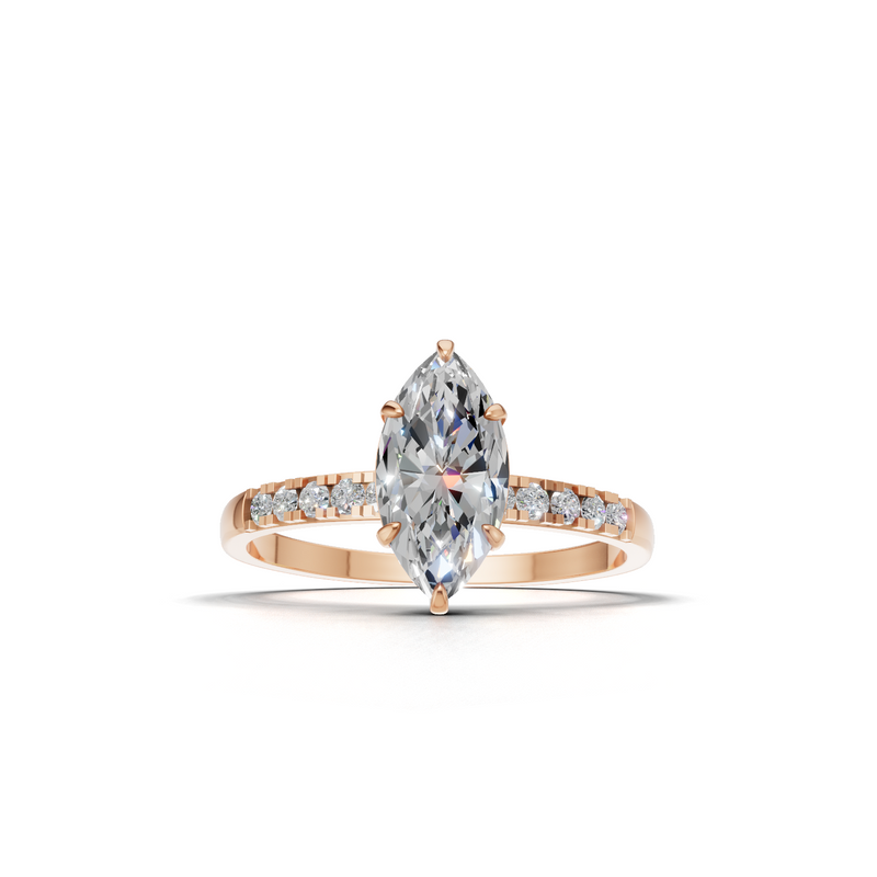 Marquise Lab Grown Diamond Side Stone Ring