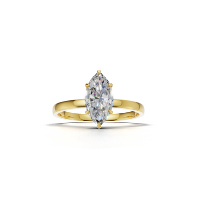 Ring Marquise Solitaire 18k Yellow Gold 1ct