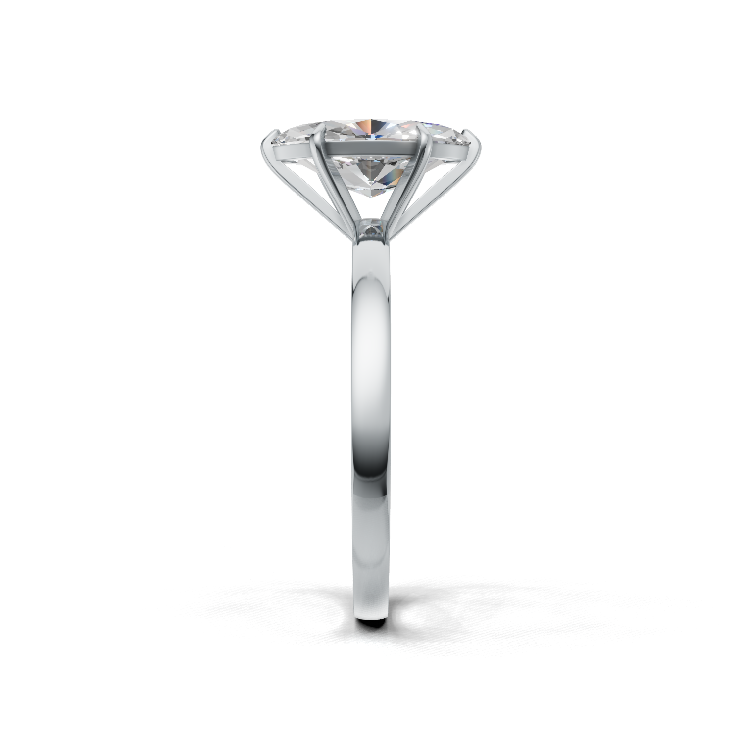 Ring Marquise Solitaire K14 White Gold 1ct