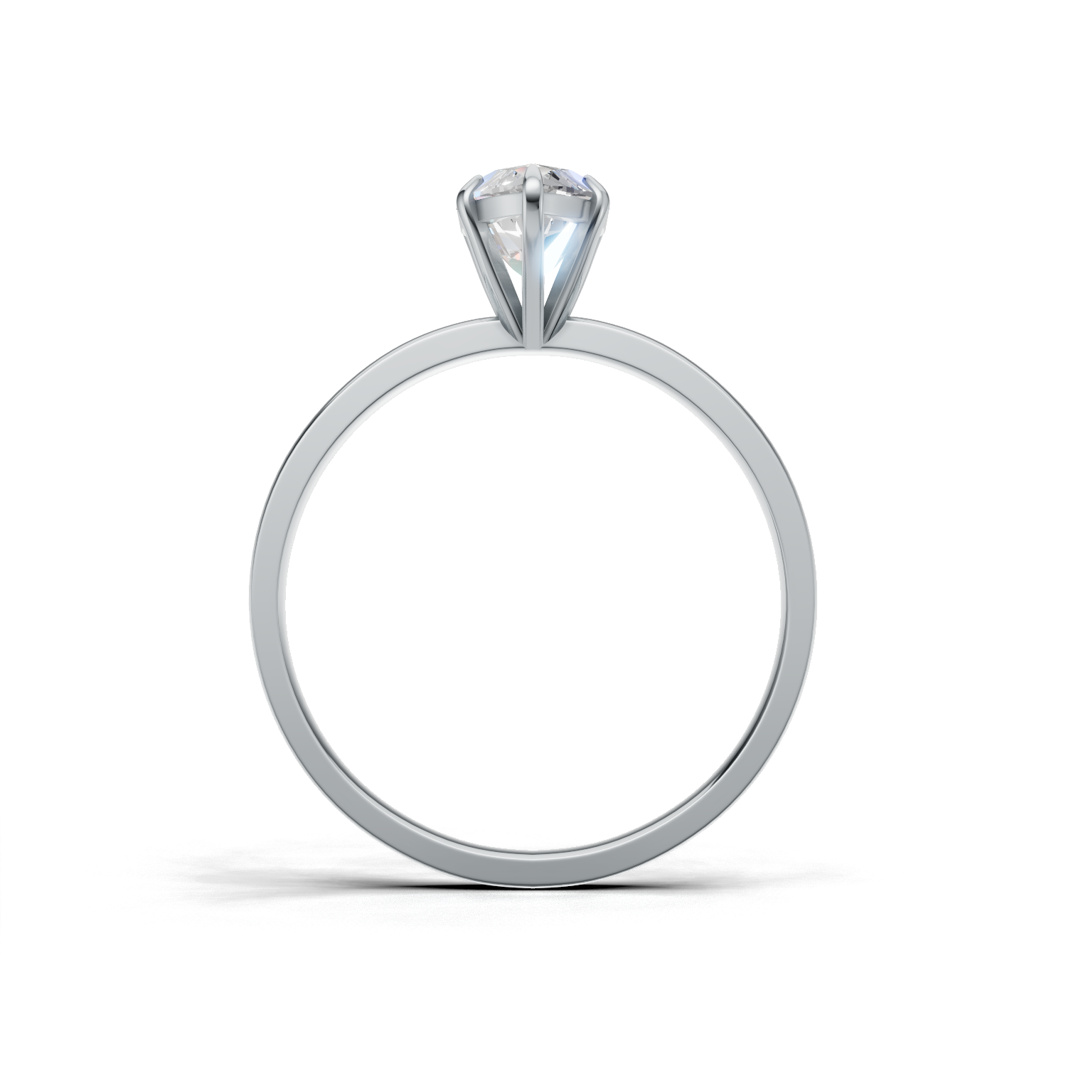 Ring Marquise Solitaire K14 White Gold 1ct