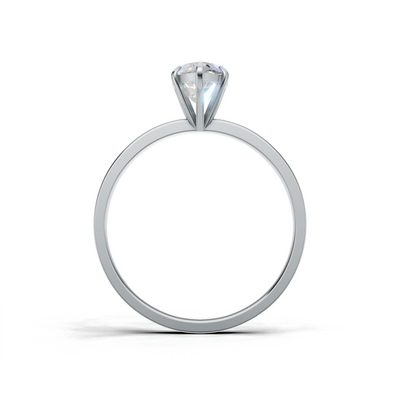 Ring Marquise Solitaire K14 White Gold 1ct