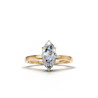 Ring Marquise Solitaire K14 Yellow Gold 1ct